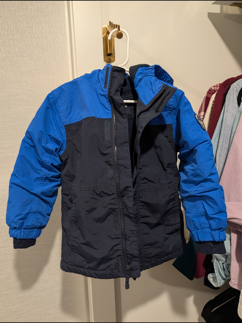 Lands' End Blue and Navy Kids Squall Coat